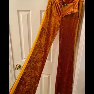 Flare out suede pants size small never be warned